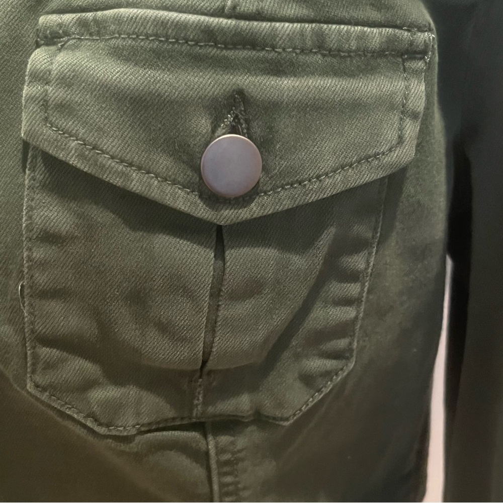 Kut from the Kloth Olive Green Button-Front Jean Jacket - Picture 6 of 10